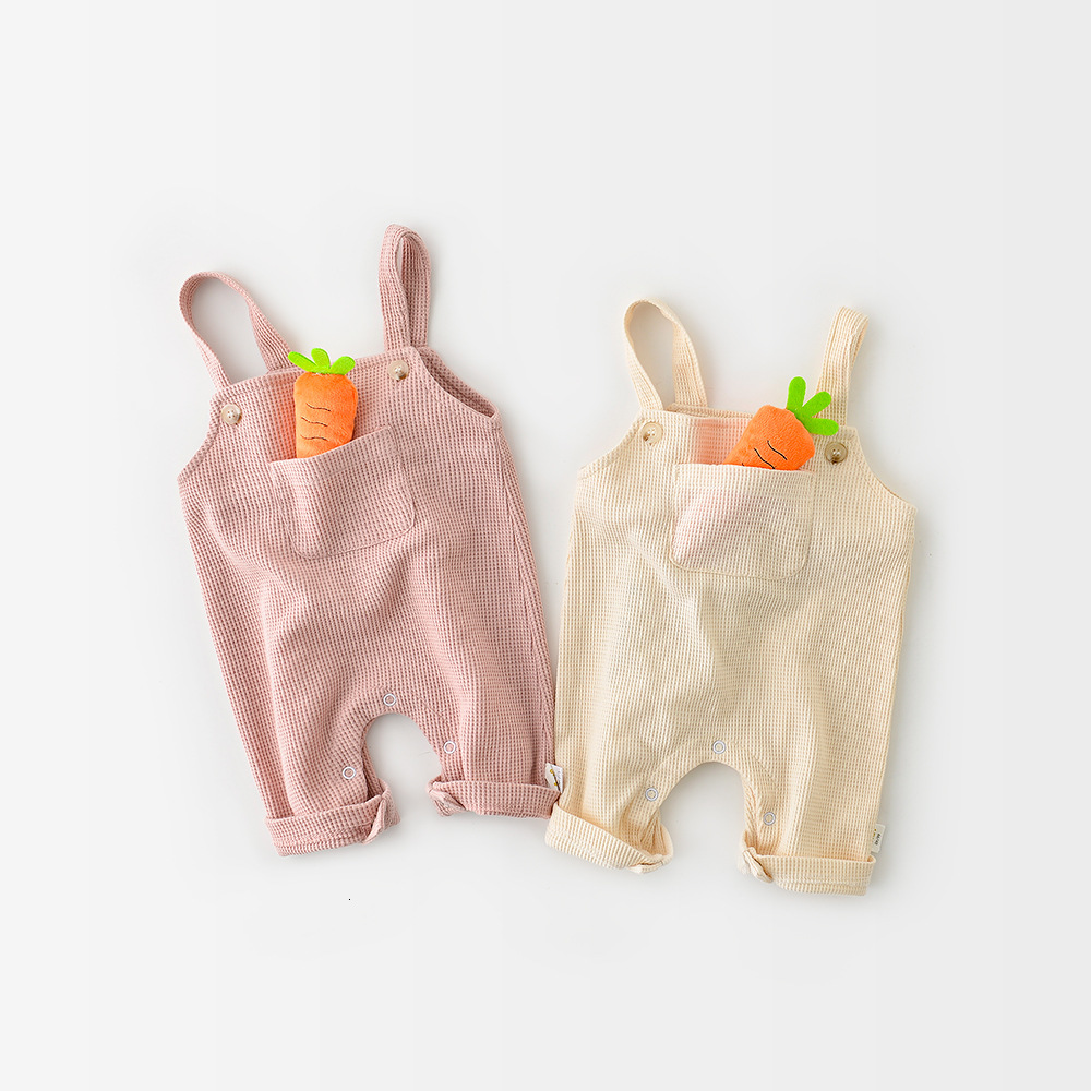 

2021 New Princess Cotton Newborn Baby Clothes Kids Jumpsuit Spring Autumn Infant Girls Bodysuit with Carrot 2 Color 0-2y Qxar, Pink