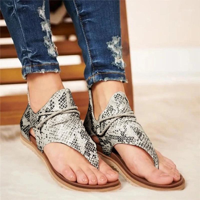 

Women Summer Sandals Zebra Leopard Flats Shoes Woman PU Leather Zapatos De Mujer Casual Bohemia Sandalias Sapato Feminino M191, Black