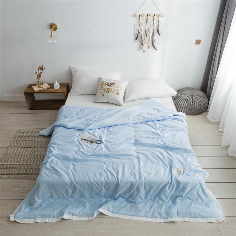 

Comforters & Sets Simple Style Pure Color Summer Quilt Bedspread Blanket Blue Comforter Soft Bed Cover Twin Full Queen Quilting Solid Bedclo, Style7
