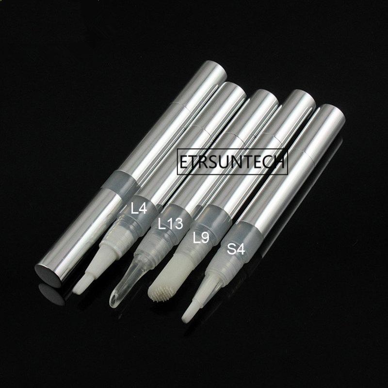 

3ml silver Twist Pens Empty lip gloss Pen with Brush Tip Cosmetic Container Applicators F1846