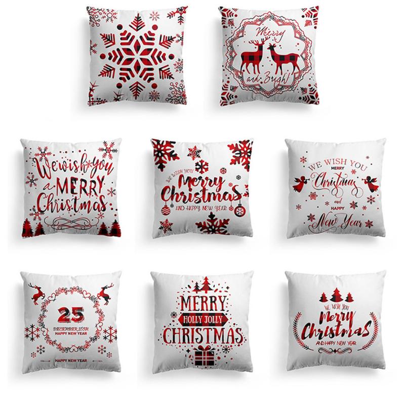 

45x45cm Christmas Pillowcase 2020 Christmas Decor for Home Merry Ornament Happy New Year 2021 Noel Navidad Natal F915