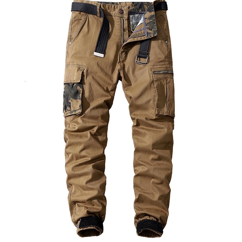 

2021 New Deny Fall Men's Trousers Multi-pocket Camouflage Straight-leg Seam Casual Male 100% Cotton Sports Pants Rrix, Army green.