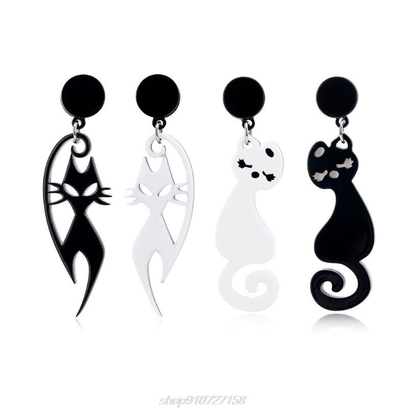 

Acrylic Black White Lovers Cat Drop Earrings Statement For Women Fashion Jewelry D15 20 Dropshipping