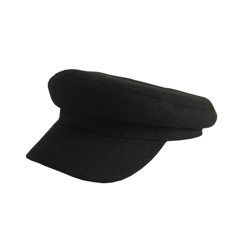 

Beret Autumn And Winter Korean-style Solid Color Versatile Flat Top Woolen Navy Cap Retro Artistic Duckbill Hat Painter Cap, Coffee m adult