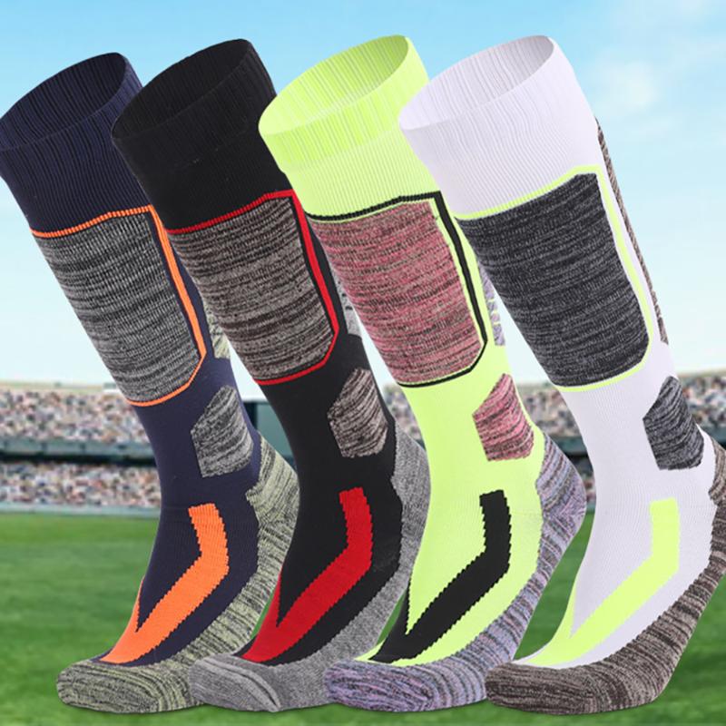 

High Quality Cotton Thick Cushion Knee High Ski Socks Winter Sports Snowboarding Skiing Camping Socks Warm Thermal, Blue