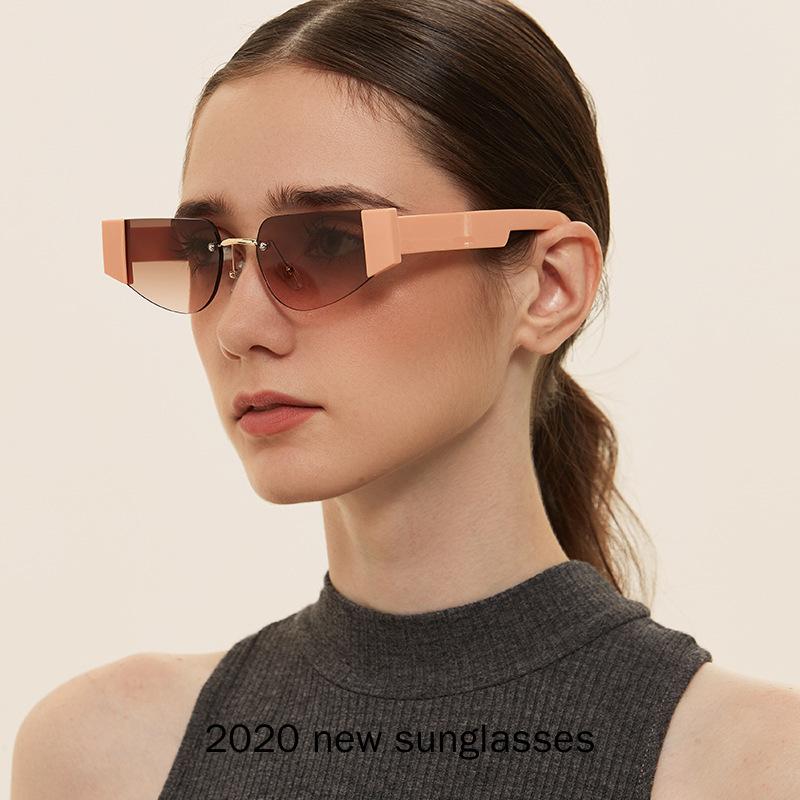 

Sunglasses Women 2021 Fashion Brand Designer Frameless Half Frame Champagne Sun Glasses Spunk Hip Hop Eyewear Men NX
