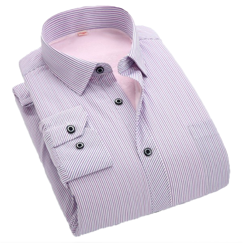 

2021 New Brand Autumn Winter Shirts Men Fleece Lined Plaided Shirt Pockets Long Sleeve Brushed Fabric Warm Male Tops Casual 1dk0, 2ldbl-m1411