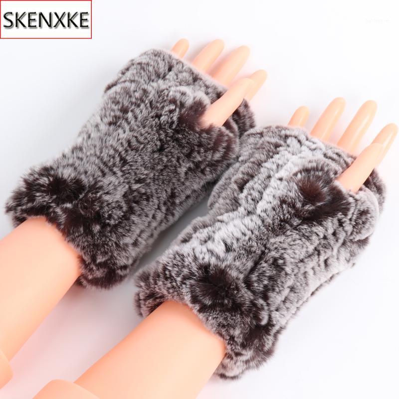 

2020 Fashion Girl Natural Real Rex Fur Gloves Lady Good Elastic Knitted Rex Fur Mittens Real Gloves1