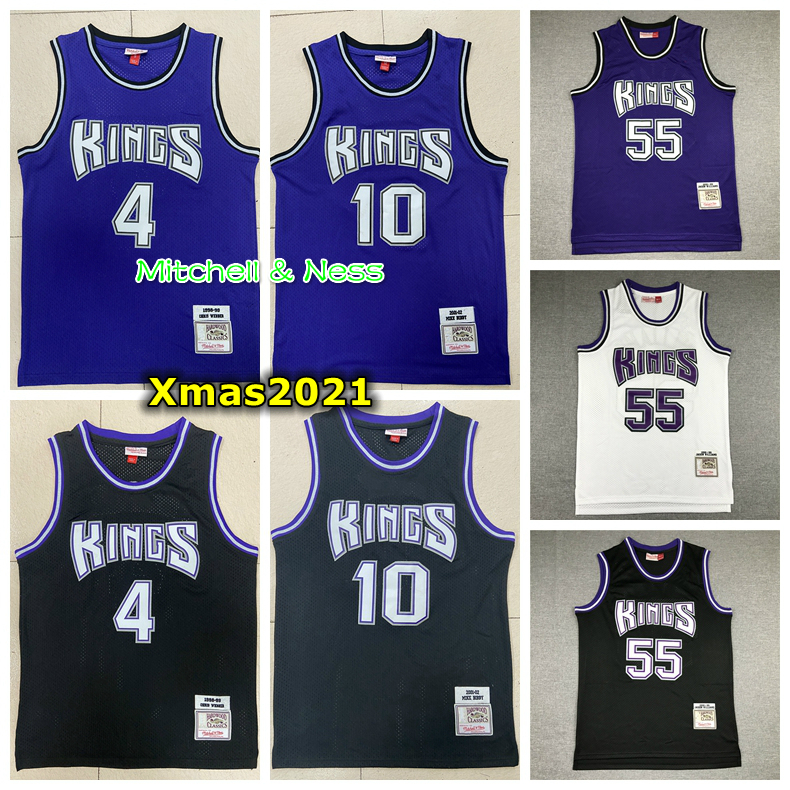 

Vintage Mens Mitchell & Ness 1998-99 Swingman Jersey Stitched 10 Mike Bibby 4 Chris Webber Jason 55 Williams Basketball Jersey With Logo Tag, Black;red