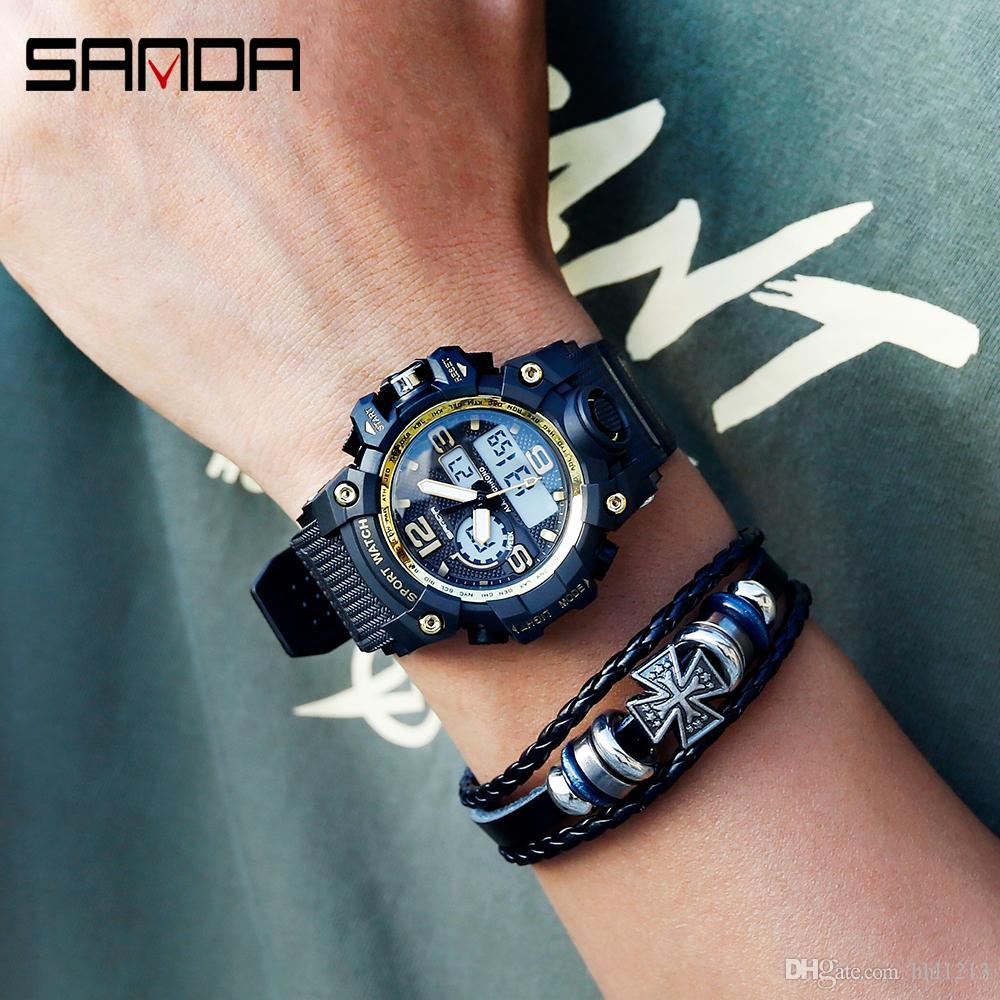 

2020 Electronic Watch Male and Female Multifunctional 30m Waterproof sports Watch student cool luminous alarm clock watch 842, Slivery;brown