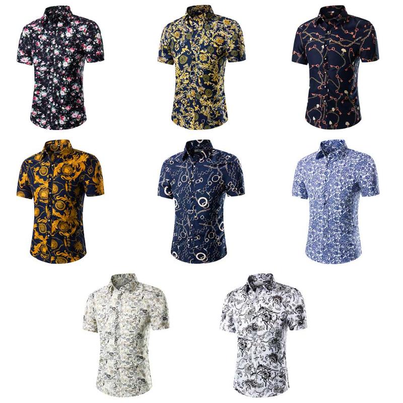 

Men's Flower Shirt Summer Fashion Short Sleeve Shirt Casual Men's Clothing Sportswear Plus Size 4XL, 2c