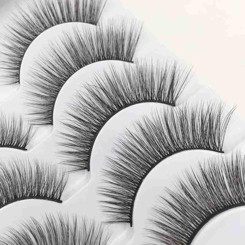 

5 Pairs Fake Eyelashes Handmade Natural Soft Long Lashes 3d Faux Mink False Eyelashe Eye Lashes Makeup Beauty Extension Tools