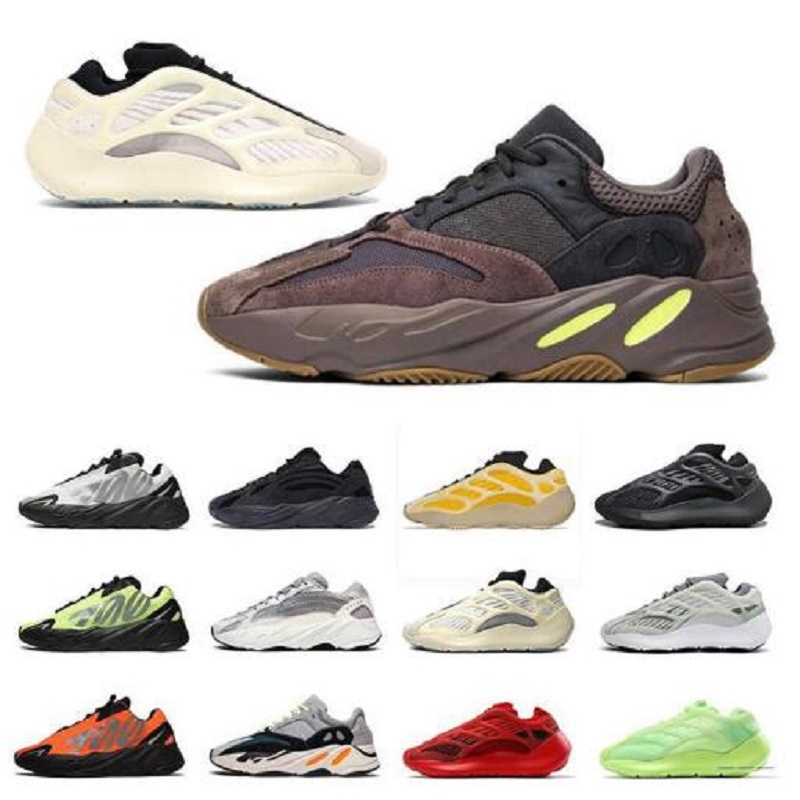 

700 v2 cheap 3M Reflective Orange Bone Wave Runner Men Women Running Shoes Sneakers Solid Grey Analog Tael Carbon Blue shoes shoe, Color 43