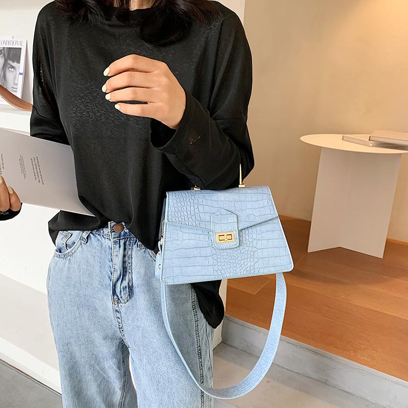 

Crocodile solid color purses and handbags simple PU leather women's handbag bags for women 2021 mochilas para mujer women bag, Beige