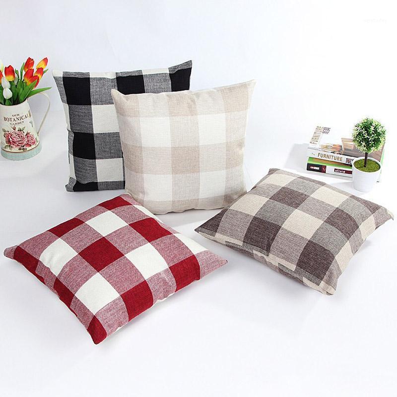 

Simple Lattice Pattern Cushion Cover 45x45cm Sofa Decorative Throw Pillows Case Cotton and Linen Cushions Home Decor1