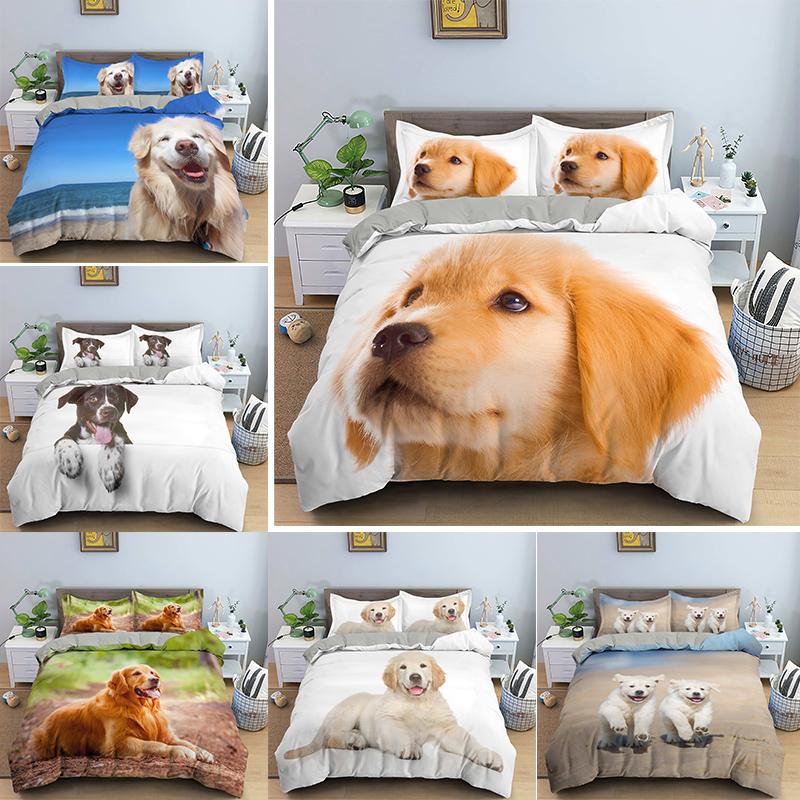 

3D Printed Cute Puppy Bedding Set Dog Soft Microfiber Duvet Cover and Pillowcase, H535