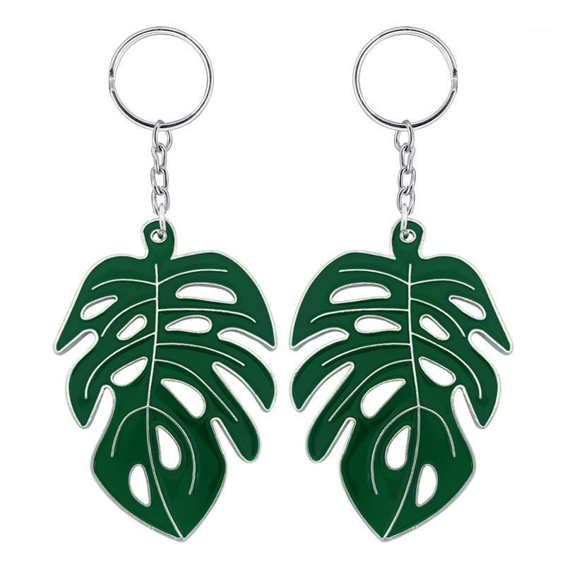 

DIY Alloy Hollow Turtle Leaf Keychain Pendant Nordic Green Fresh Drop Oil Leaf Bag Accessories lady1