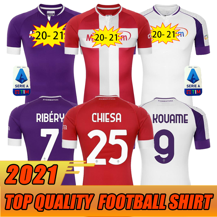 

2020 2021 FIORENTINA Soccer Jersey 20 21 FLORENCE RIBERY Cutrone Pulgar PEZZELLA Vlahovic Milenkovic CHIESA Football Shirt, Third patch