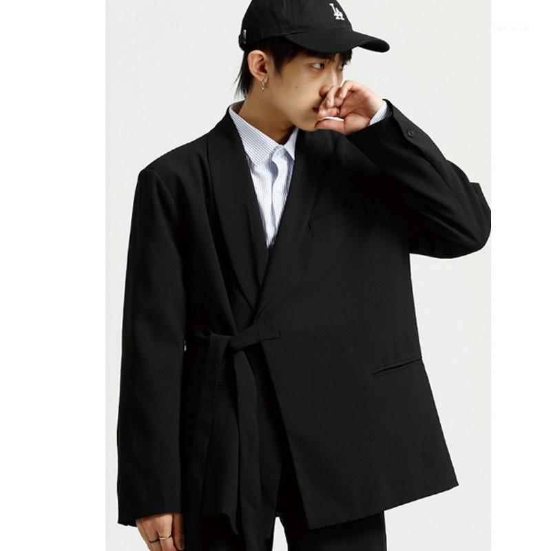 

Men's Kimono Handsome Casual Suit Jacket Overcoat Male Spring Autumn Blazer Coat Cardigan Outerwear1, Black