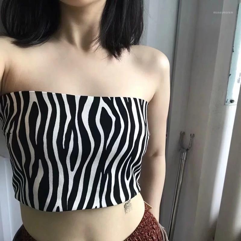 

Summer New Style European and American Animal Print Short Tube Top Slim Navel Print Female Soutien Gorge Bandeau Staniki Damskie1, Red