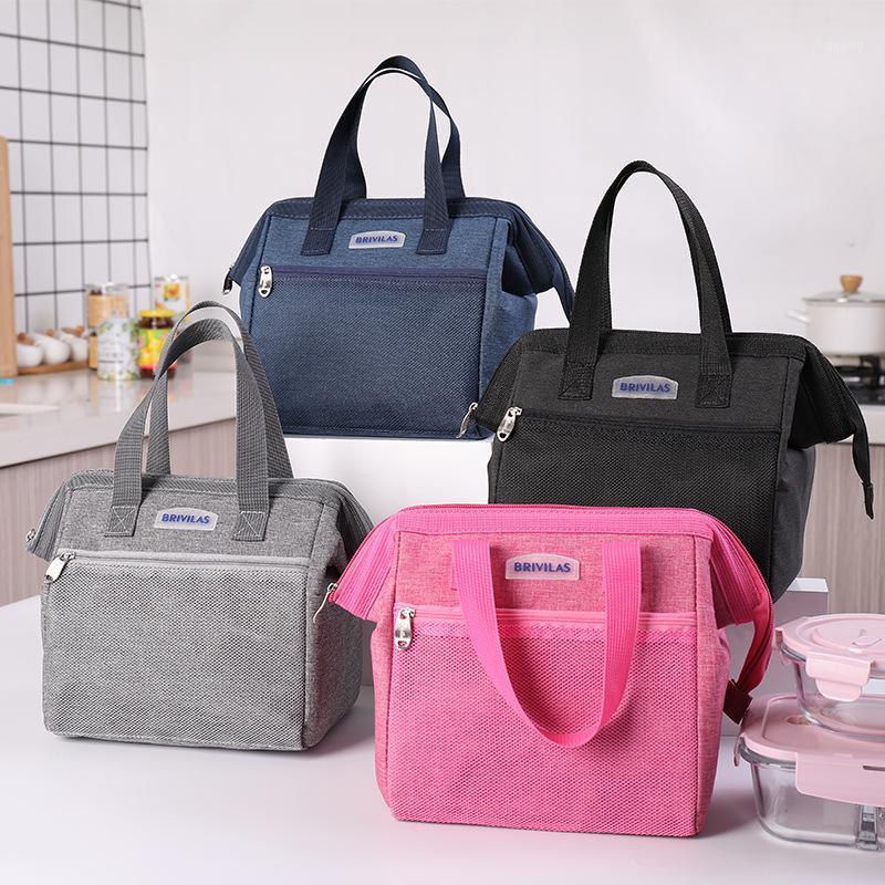 

2020 New Picnic Bag Functional Pattern Cooler Lunch Box Portable Insulated Canvas Lunch Bag Thermal Picnic Bags1, Black