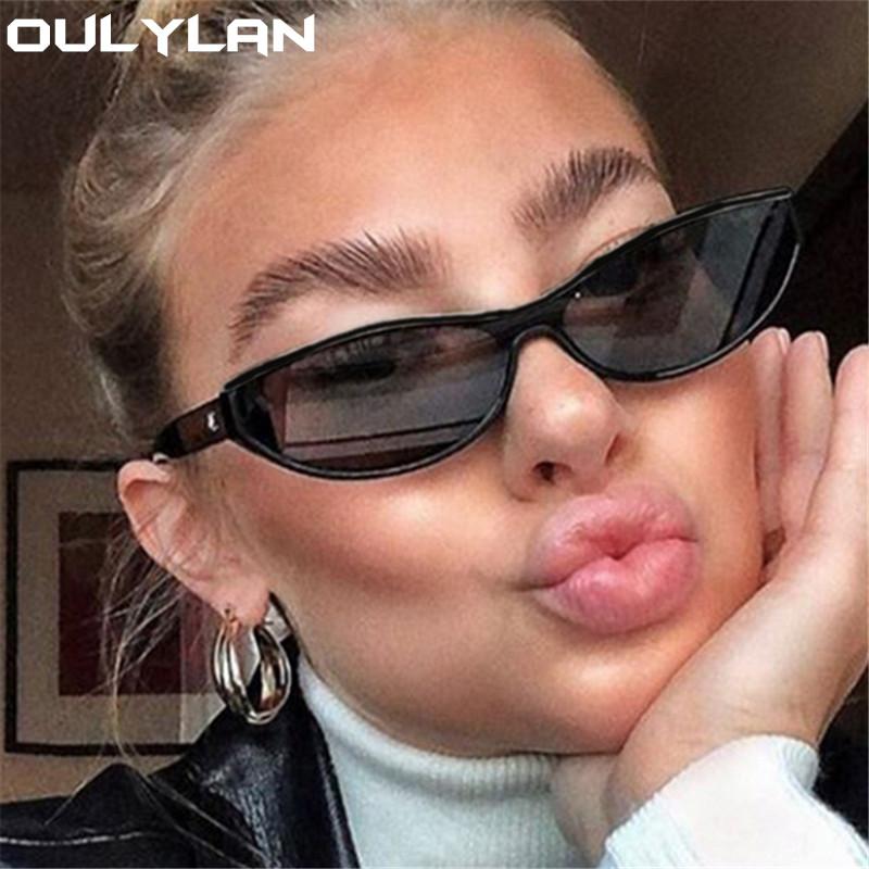 

Sunglasses Oulylan Sexy Cat Eye Women Design 90s Gradient Sun Glasses Vintage Black Brown Mirror Goggles Men UV400