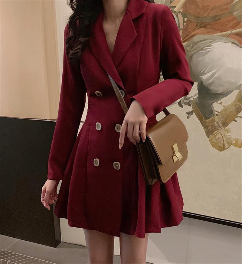 

2021 Lady in the Office Blazer Dressed New Spring Inlaid Short Quill Suit High Waist Strapped Elegantly a Line Clothed GH9X, Blue