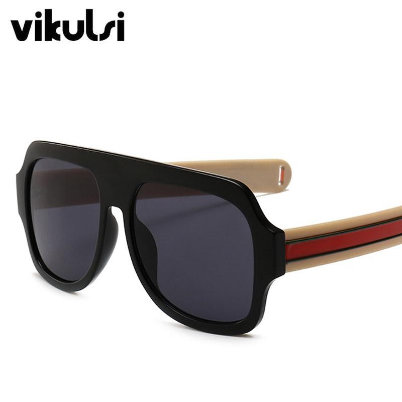

2020 Oversized Flat Top Sunglasses For Women Brand Designer Vintage Square Sun Glasses Men Big Frame Glasses Female Male UV400