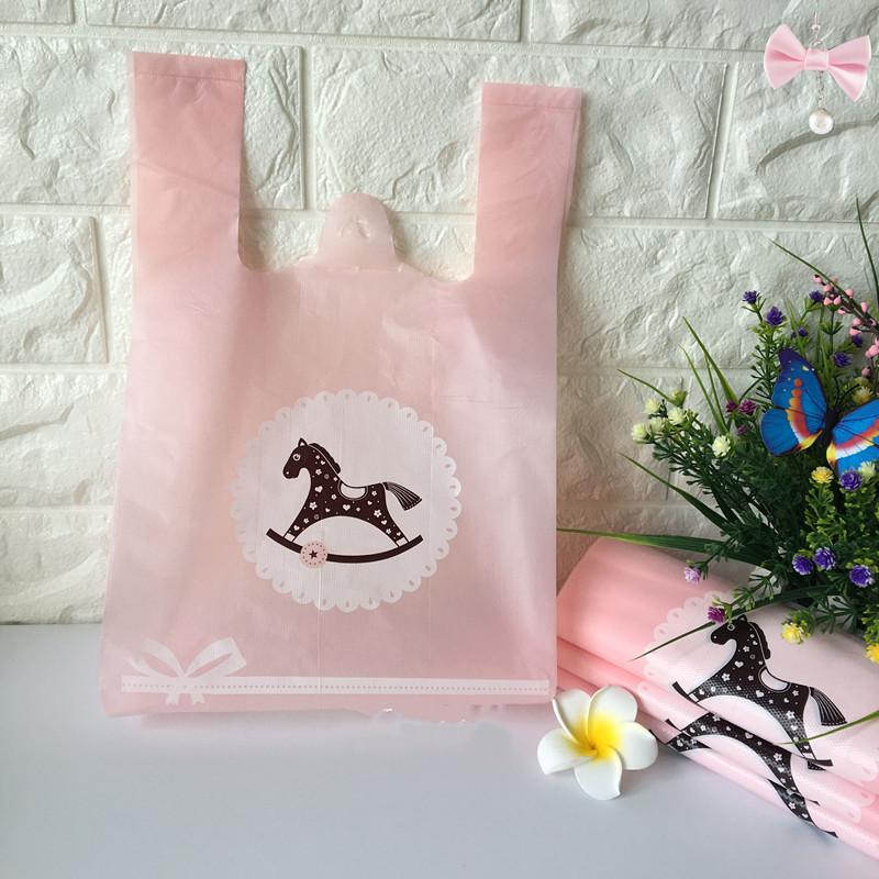 

50pcs/lot Supermarket Shopping Plastic bags New Materiat Vest bags Gift Cosmetic packaging bag