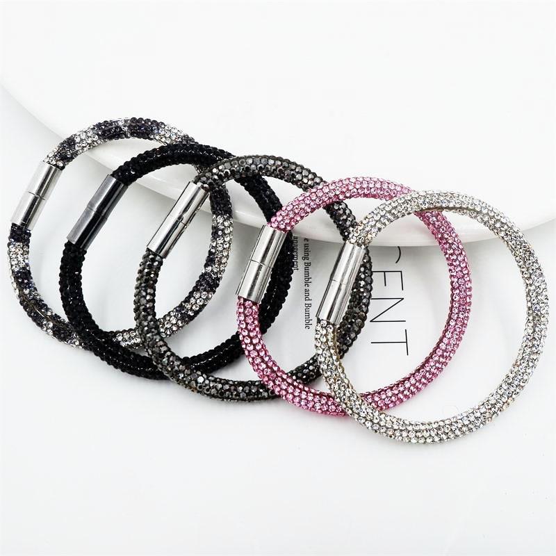 

Charm Bracelets Rhinestone Simple Bracelet Fine Jewelry Colorful Crystal Buckle Fashion Accessories For Women Charming Girl Gift