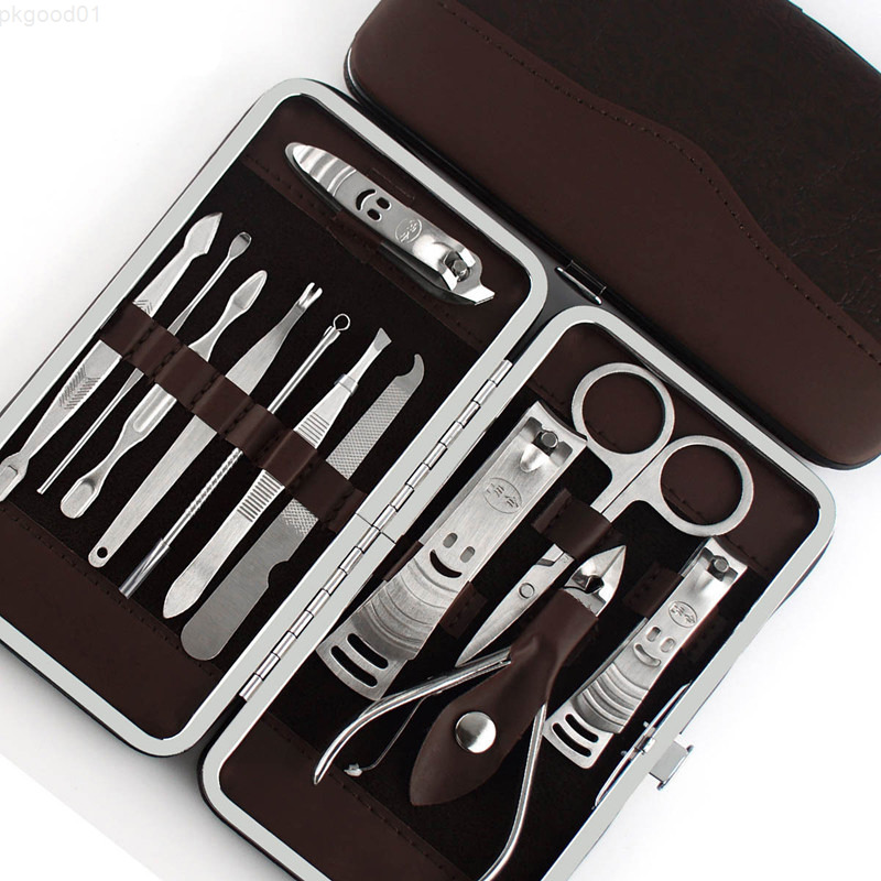 

12pcs Manicure Pedicure Scissor Tweezer Knife Ear Pick Utility Clipper Kit ,Stainless Steel Nail Care Tool Set