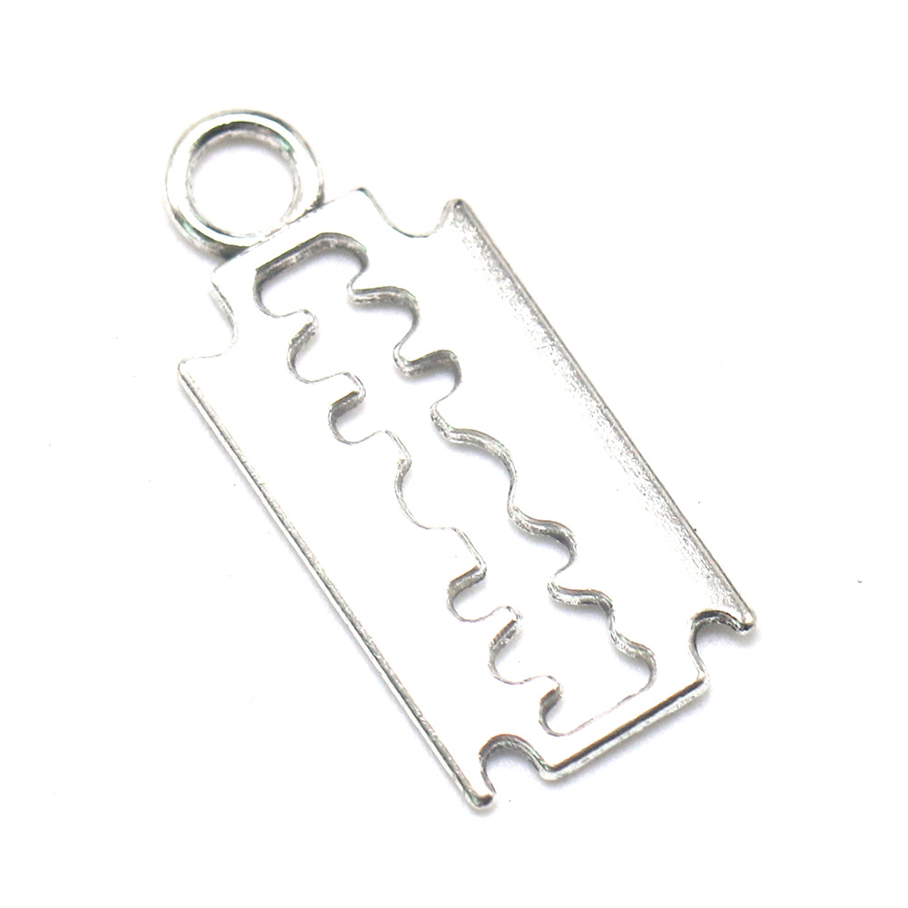 

100pcs/lot Alloy Silver Color Razor Blade Charms Bracelet Choker Necklace Pendant Charms For Jewelry Making Handmade Craft 24*11mm, Bronze;silver
