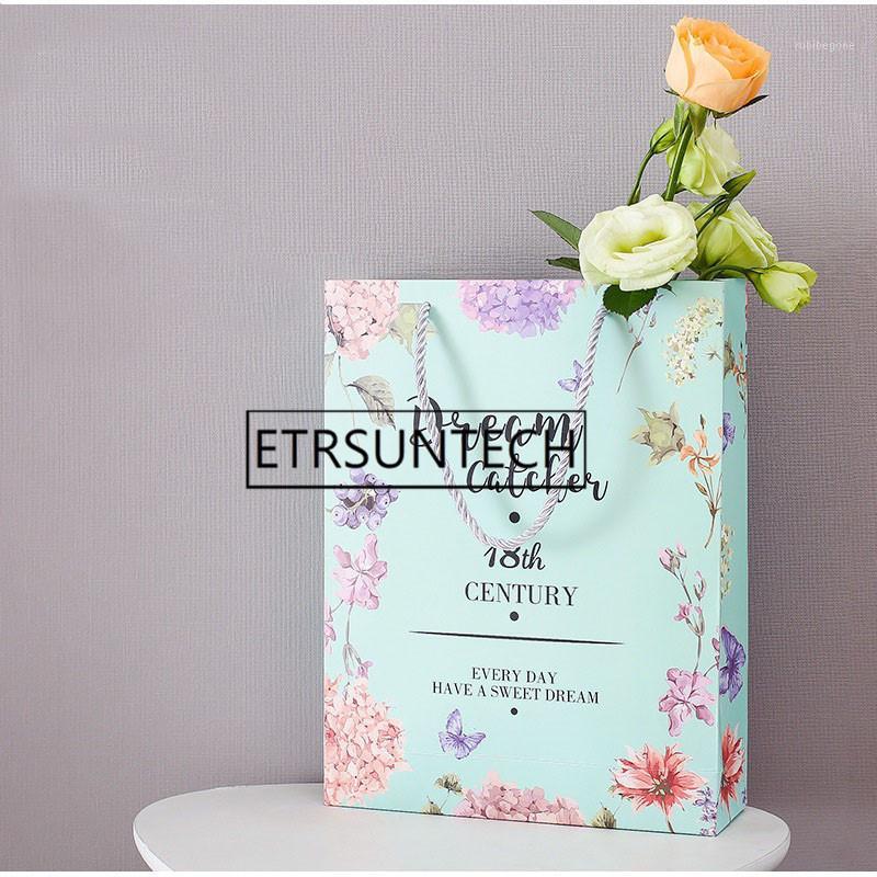 

100pcs Catcher Net Gift Bag Kraft Paper Shopping Bag Simple Design Dream Catcher Gift Packaging Bags1