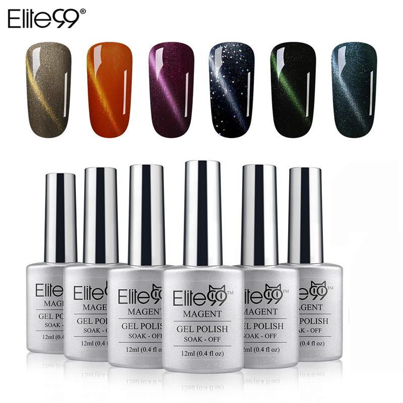 

Elite99 12ml Cat Eyes Colors Nail Gel Polish LED UV Gel Lacquer Lak Long Lasting Varnish Gelpolish Nail Art, 6555