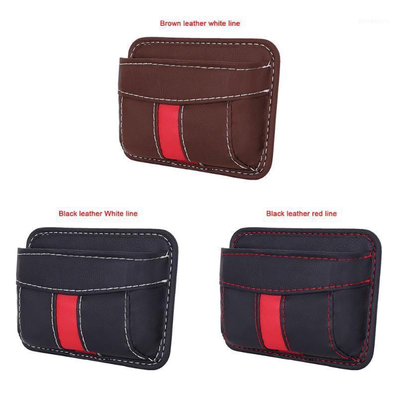 

Car Accessories storage bag PU leather car mobile phone storage box interior hanging box bag sticky type1