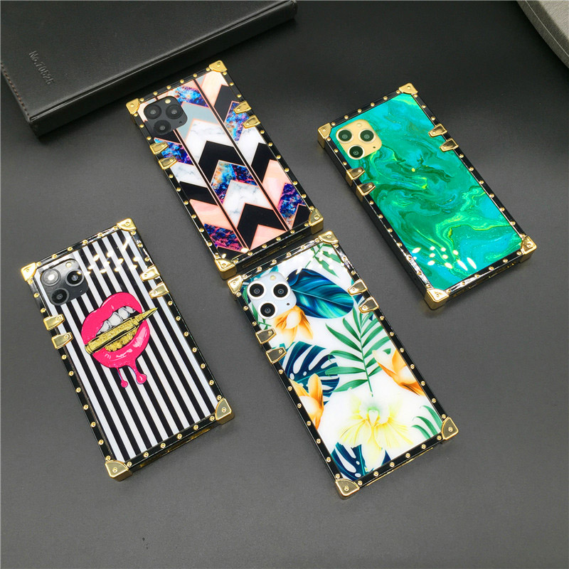 

Retro Square Flower Lips Cover Case for Samsung Galaxy Note 20 Ultra 10 9 8 S8 S9 S10 S20 Plus A10S A20S A21 A31 A50 A70 A51 A71