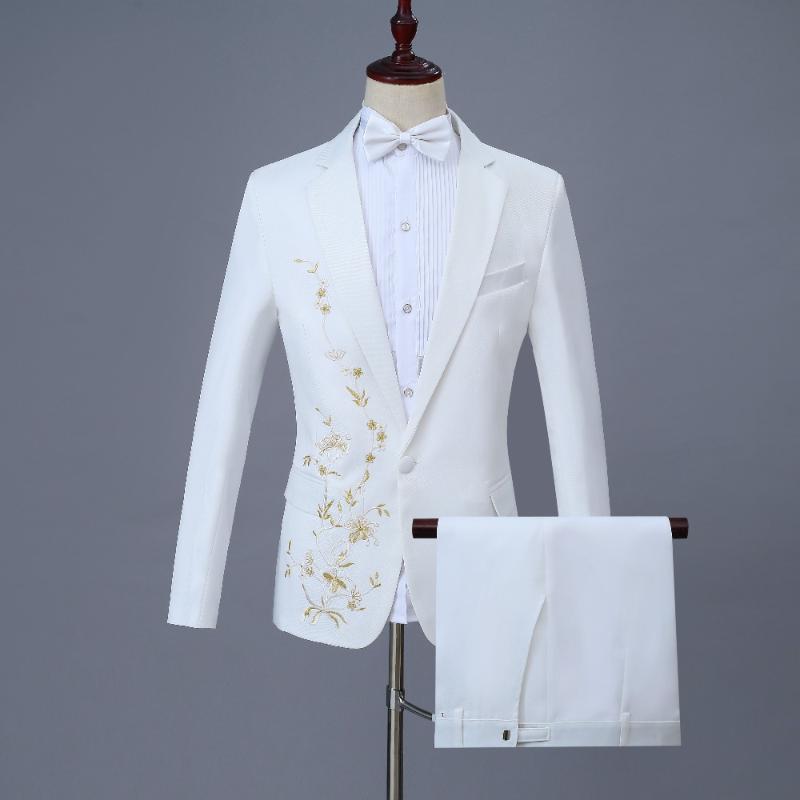 

Latest Coat Pant Designs Casual Gentleman Single Breasted Men Suits White Jacket Beach Wedding Suits Mens Groom Tuxedos, Same as pic