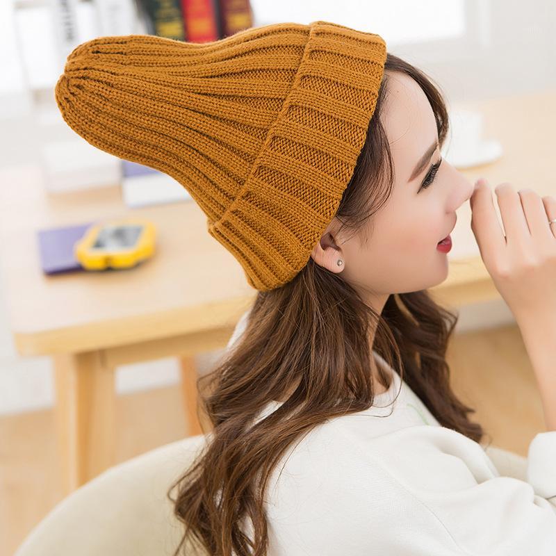

Hat Female Unisex Cotton Blends Solid Warm Soft Knitted Hats Men Winter Caps Women's Skullies Beanies for Girl hats for women1