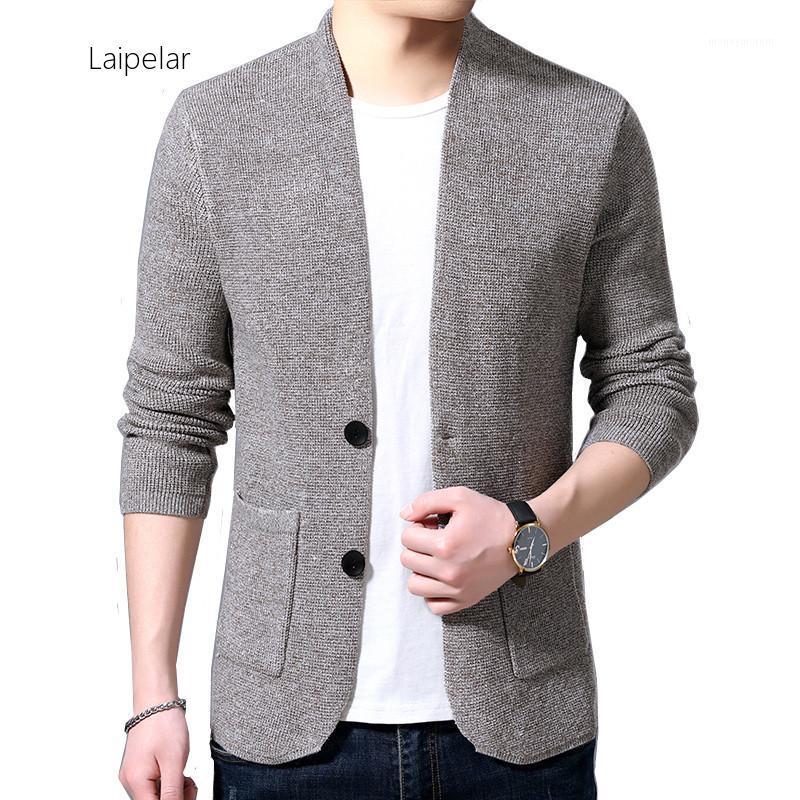 

Laipelar Sweater Cardigan Men's 2020 Spring And Autumn New Single-breasted Slim Wool Knit V-neck Cardigan Jacket High Quality1, Khaki