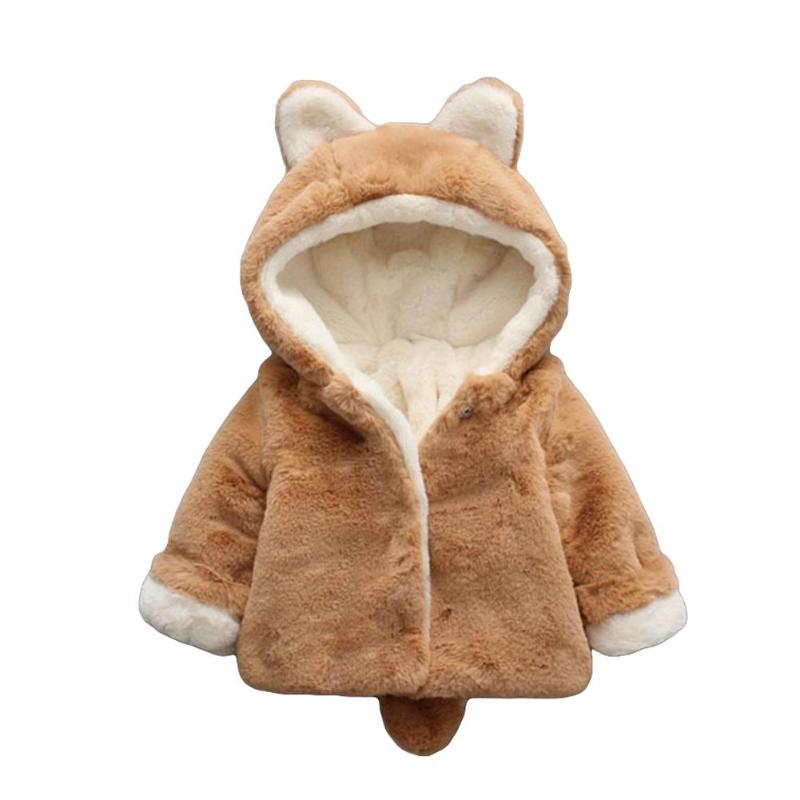 

Jackets Kids Girls Plush Faux Fur Winter Hooded Thicken Warm Coat Jacket, Blue;gray