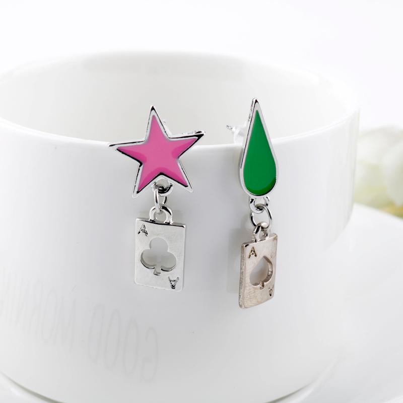 

× Hisoka Pentagonal Tear Sign Dangle Earrings for Women Metal Poker A Piercing Drop Earrings Trendy 2021
