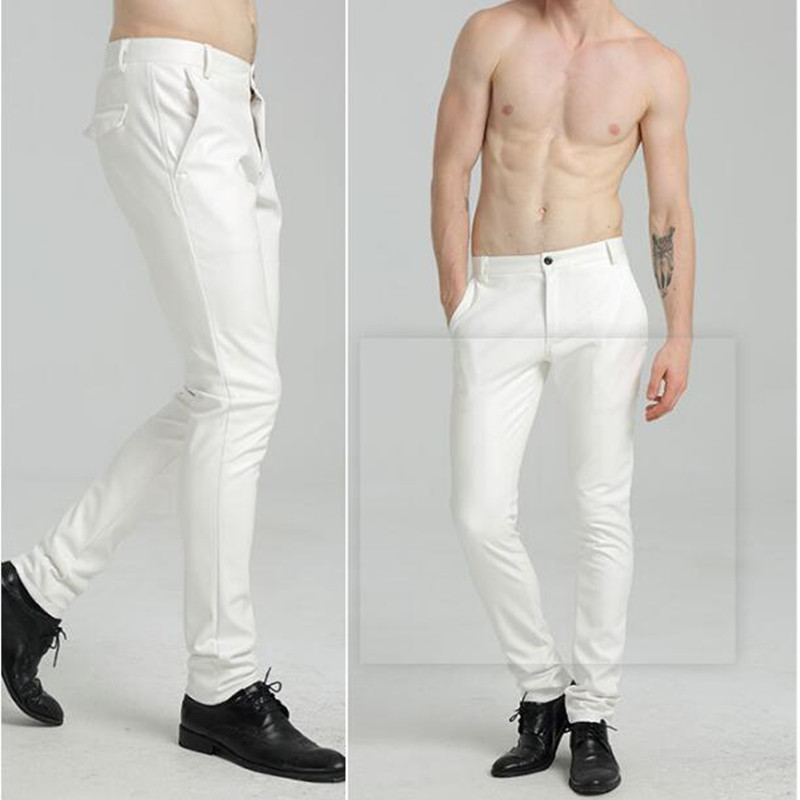 

2021 Male Pants, Fake Skinny for Men Fine-fitting Leather Joggers From Plutonium Motorcycle Biker Pants Tight 1q1d, Black