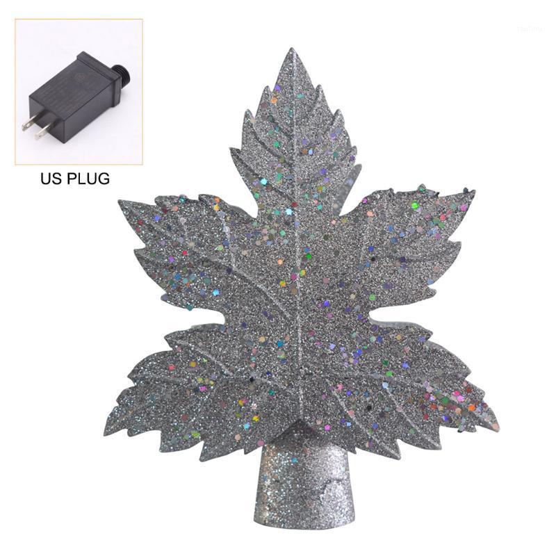 

Glitter Leaf Winter Holiday Night Light Nursery With LED Snow Projector Christmas Tree Topper Party Rotating Magic Home Decor1