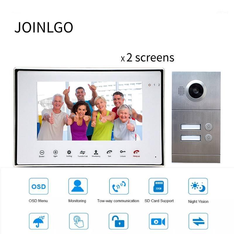 

7 inch Recording Monitor Sreen Flushed Mounted 2 wired Video Door Phone Video Intercom For 2 / 3 Apartment Family Metal Doorbell1