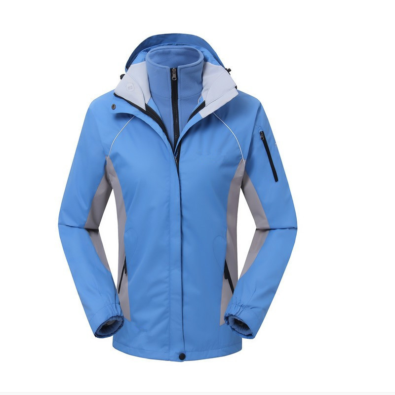 

Women' purple thermal suit 2-piece detachable lemon yellow riding windproof waterproof Hooded Jacket mountaineering suit