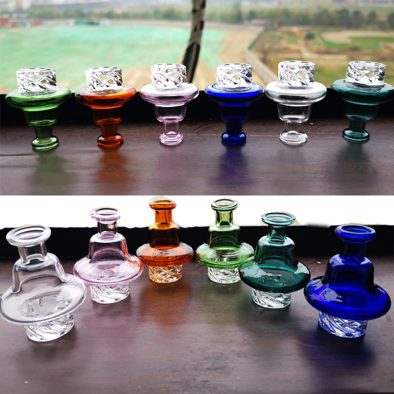 

Cyclone Riptide Spinning smoking Carb Cap For 2mm Banger With 25mm Bowl Great Air Flow GLass Dome Dab Rigs Assorted Color