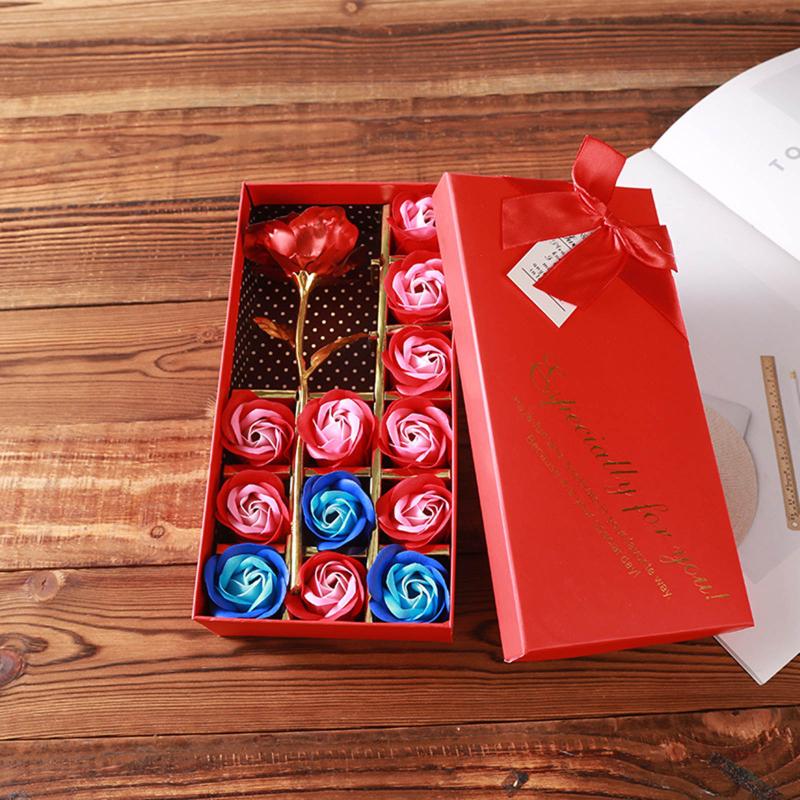 

Soap Rose Flower Valentine's Day Scented Soap Flower Gift Rose Box Wedding Festival Gift 13pc Party Decor Flore#35, Rd