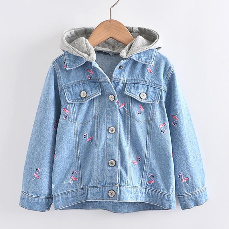 

Keelorn Kids Girls Clothing Autumn Casual Jeans Jackets Embroidery Cartoon Print Outerwear Hooded Coats Girls Fashion Suits1, Ah740blue
