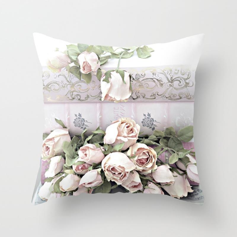 

Home Pillow Case Flower Room Throw Car Office Dining Sofa Waist Cushion, 14
