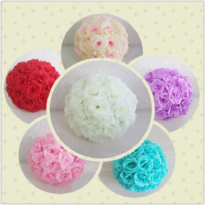 

Wedding Mini Artificial Rose Silk Flower Ball Hanging Decoration Centerpiece Bouquet DIY Wh, Blue